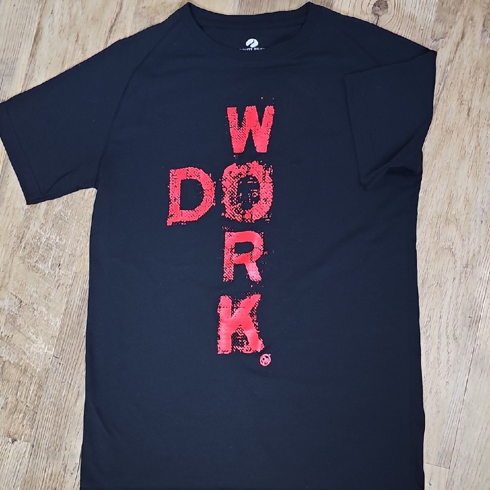 Dynamic Black Tee with Red Graphic by [Brand]